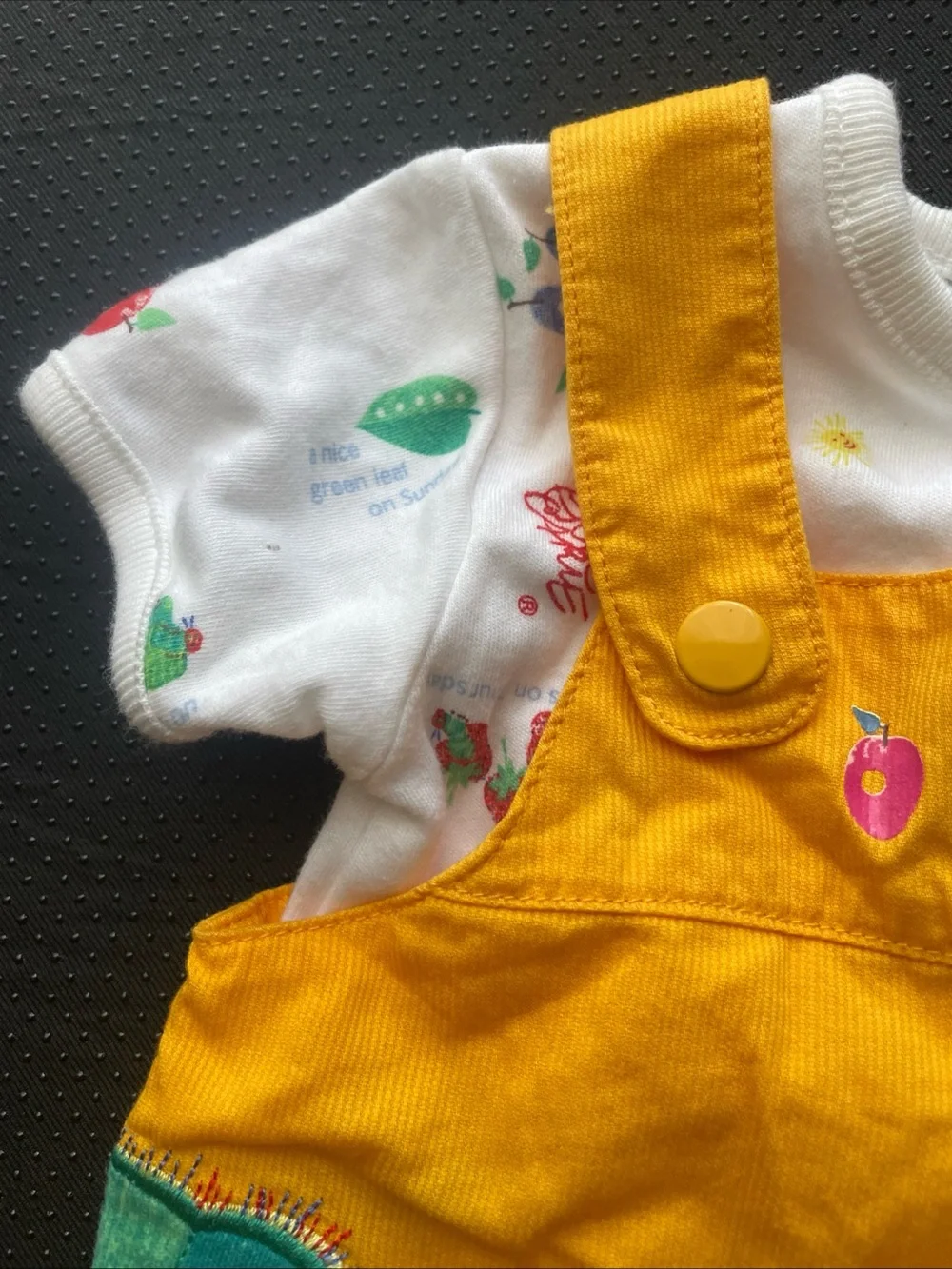 Vintage Carter's Yellow The Very Hungry Caterpillar Bubble Romper Set